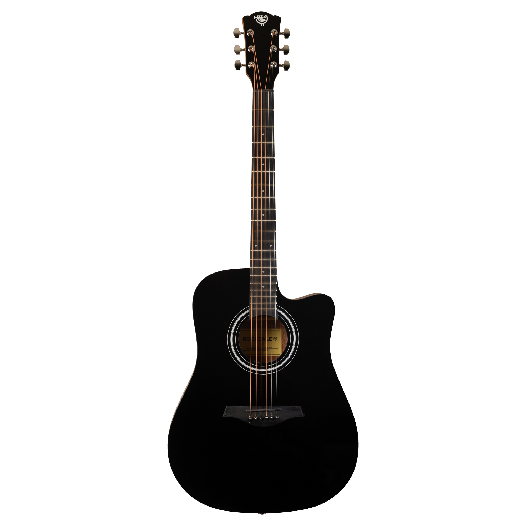 Акустическая гитара Rockdale Aurora D3 C Bk Gloss, Черный - 12