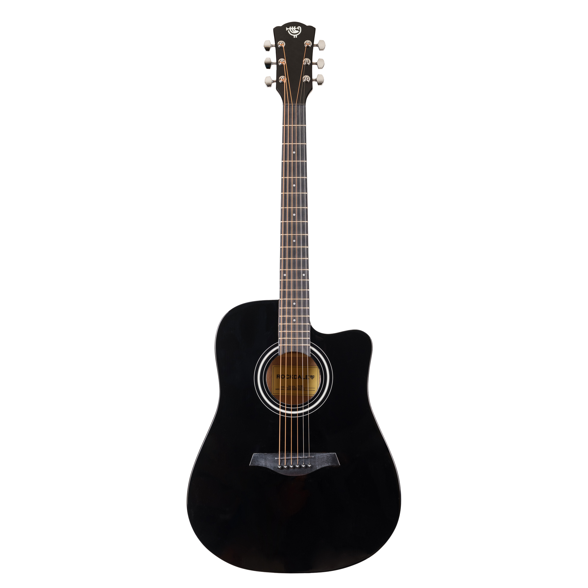 Акустическая гитара Rockdale Aurora D5 C BK Gloss, Черный - 12