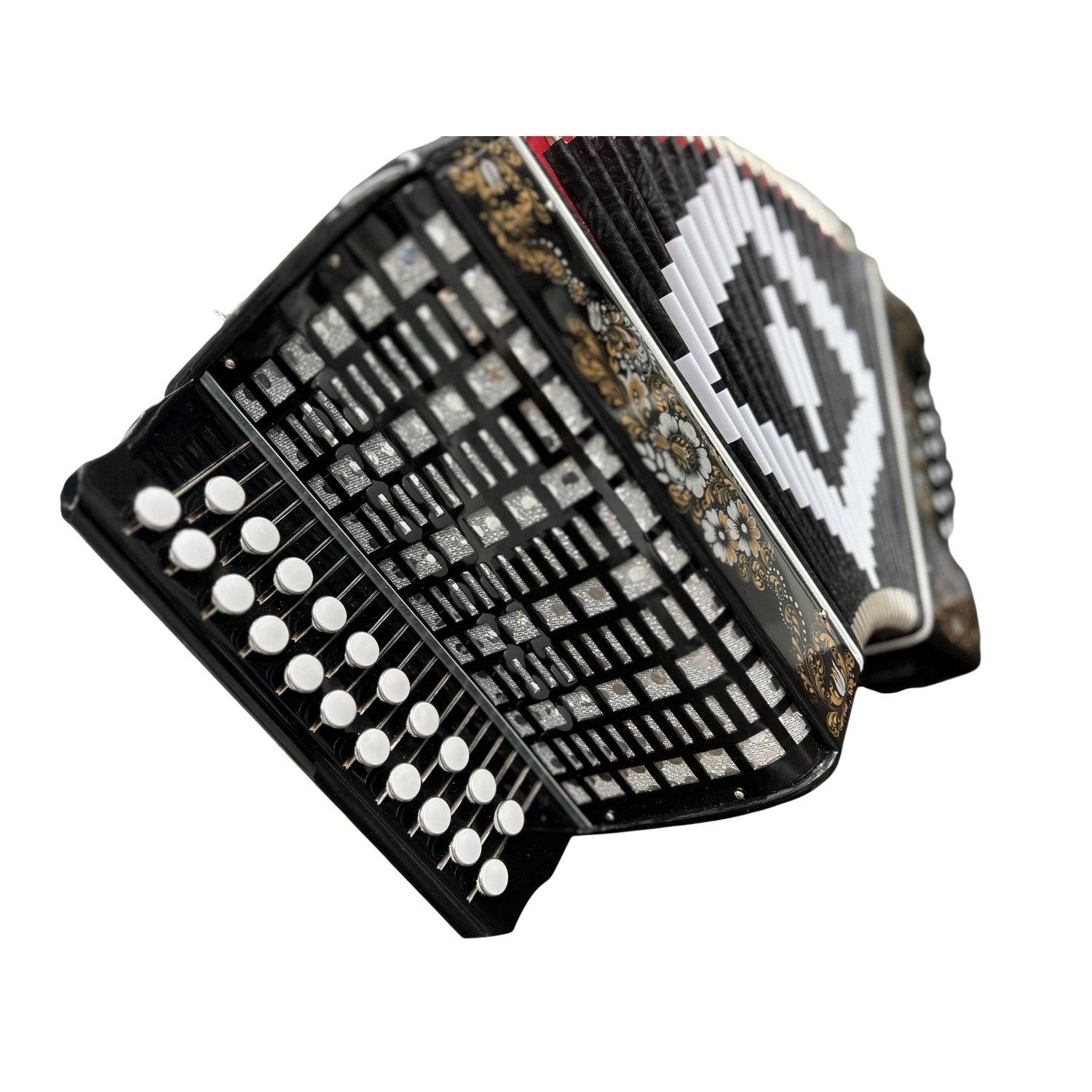 S48/1XL-A-BLACK Гармонь «Чайка» 21х12, чёрный, Шуйская гармонь - 8