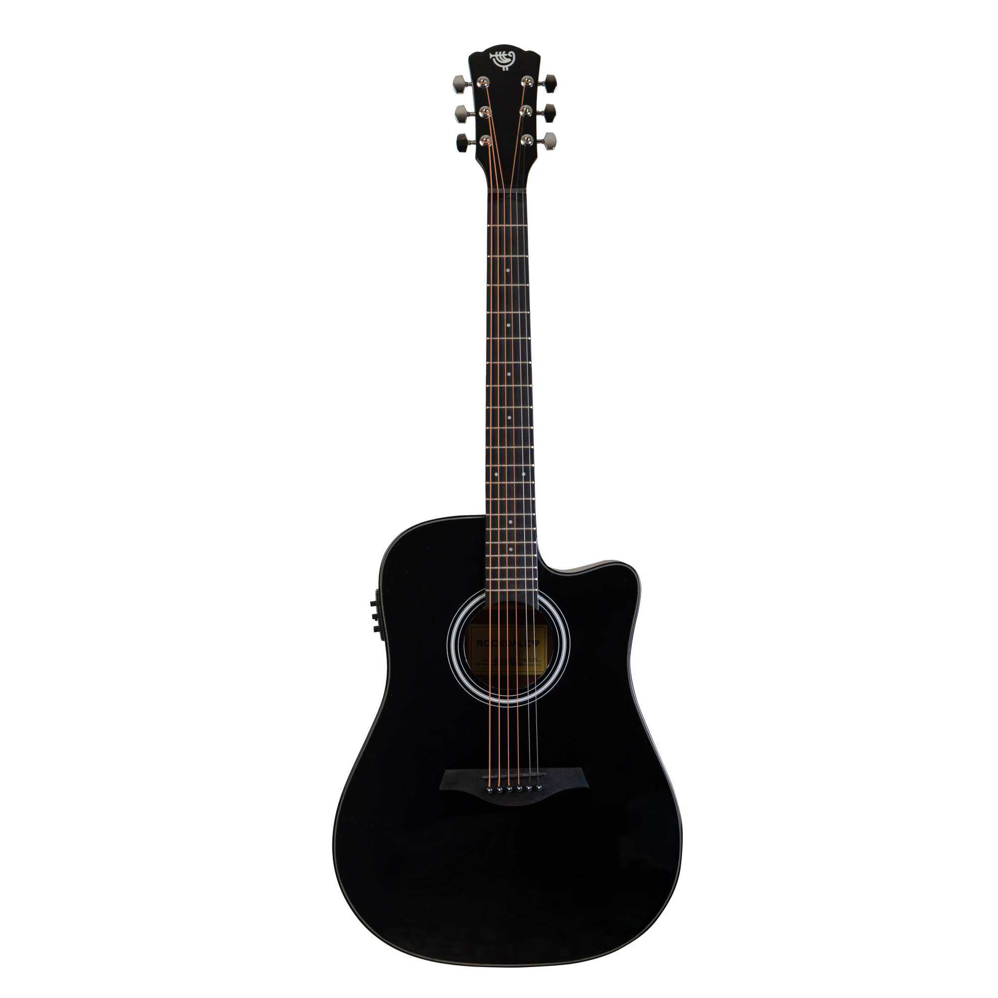 Акустическая гитара Rockdale Aurora D5 C BK E Gloss, Черный - 12