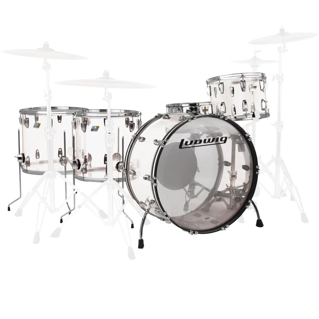 Набор барабанов Ludwig L8264LX38 Vistalite Zep Set, акрил, прозрачный, 5к - 4