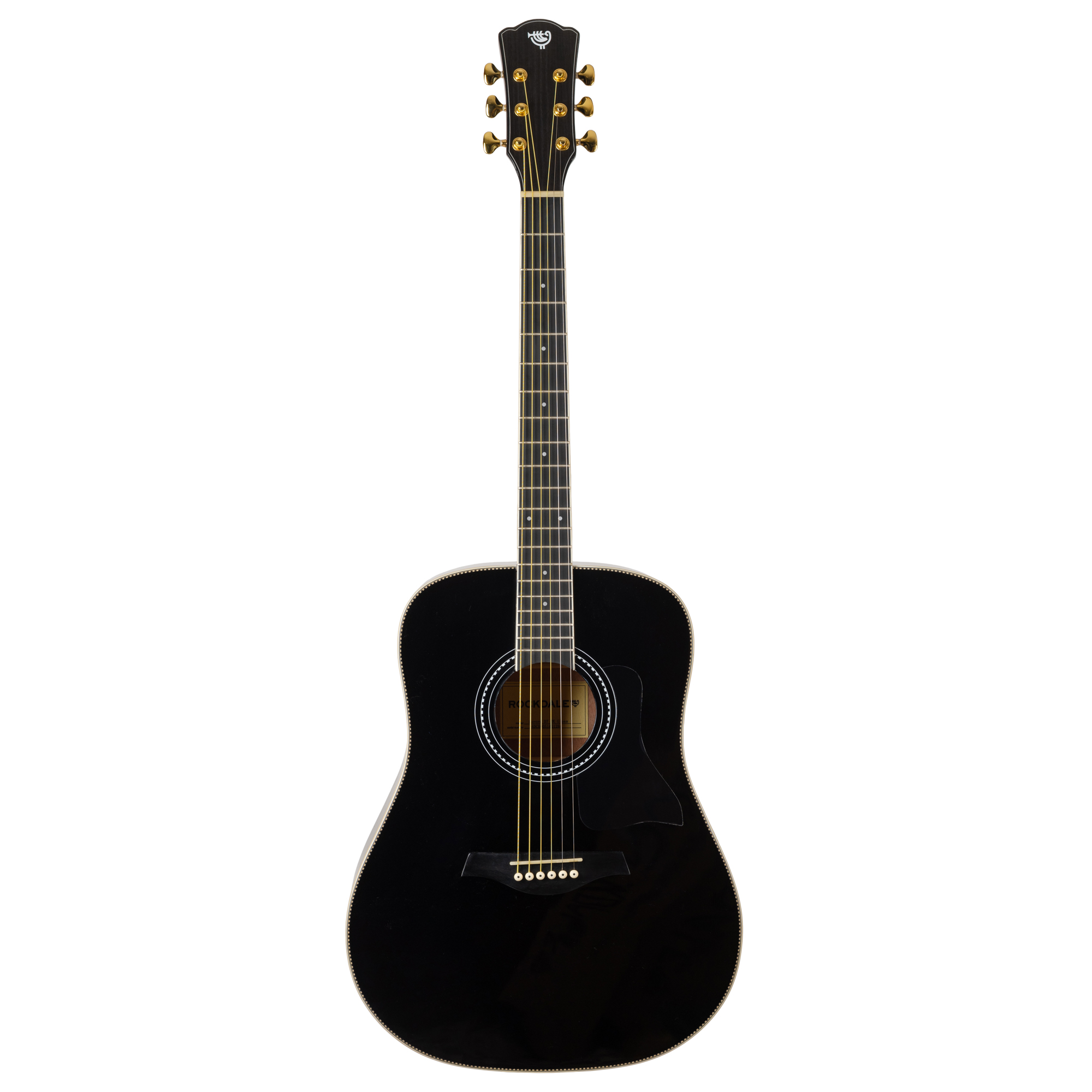 Акустическая гитара Rockdale Aurora D7 BK Gloss, Черный - 12