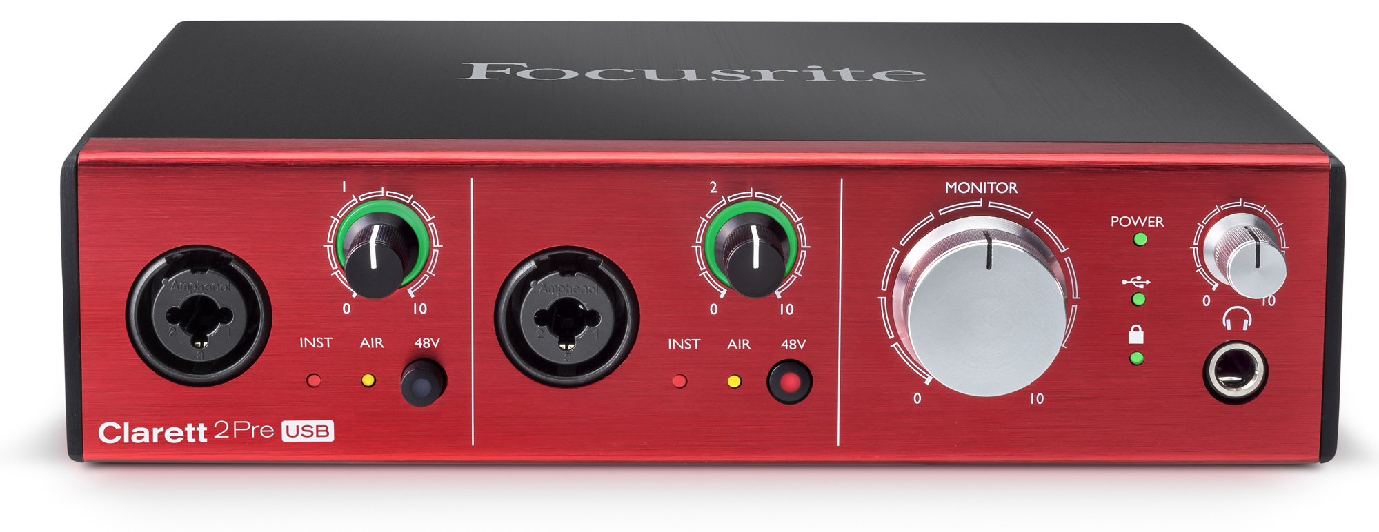 Аудиоинтерфейс Focusrite Clarett 2Pre USB, Черный - 5