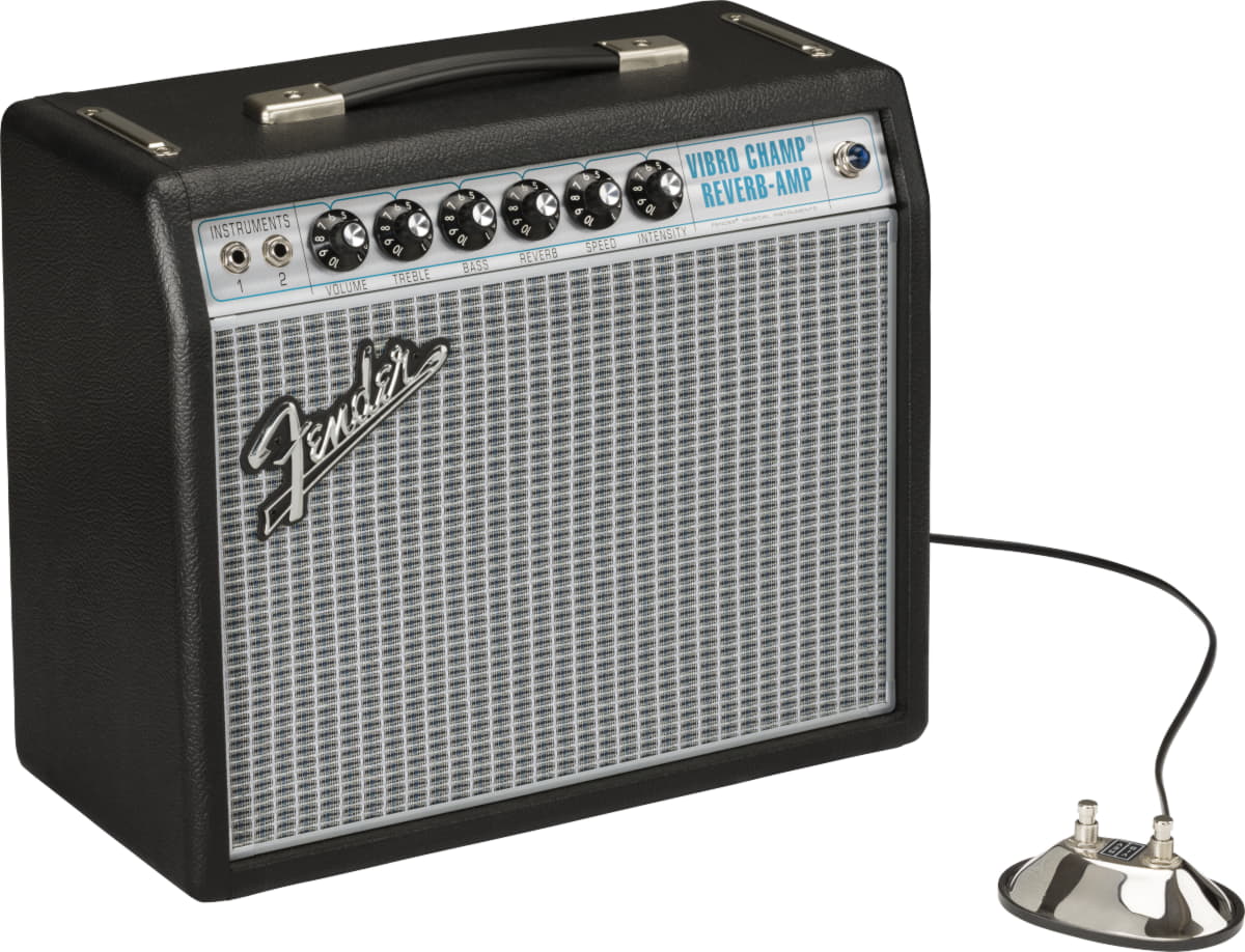 Комбоусилитель Fender 68' Custom Vibro Champ, Черный - 9