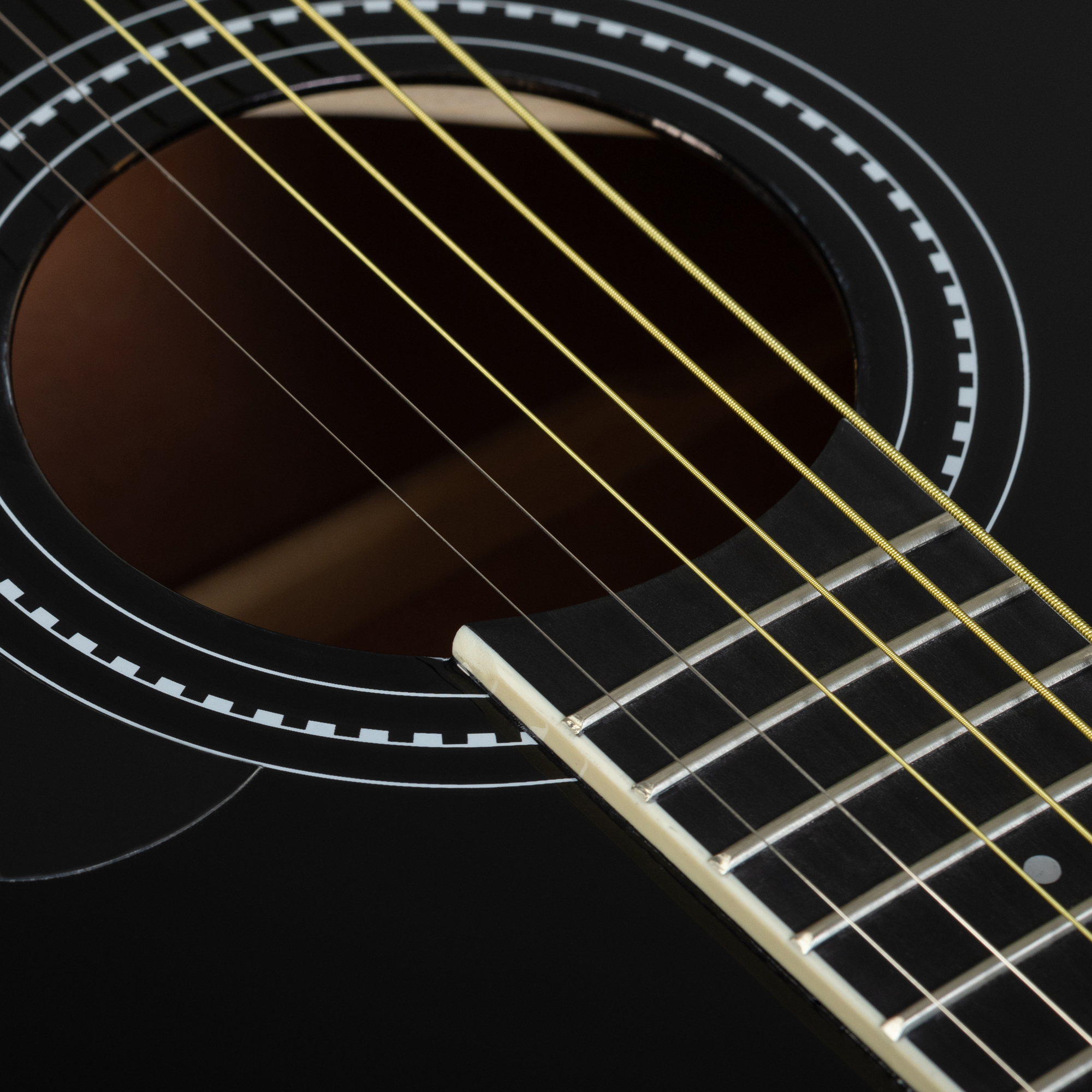 Акустическая гитара Rockdale Aurora D7 BK Gloss, Черный - 16
