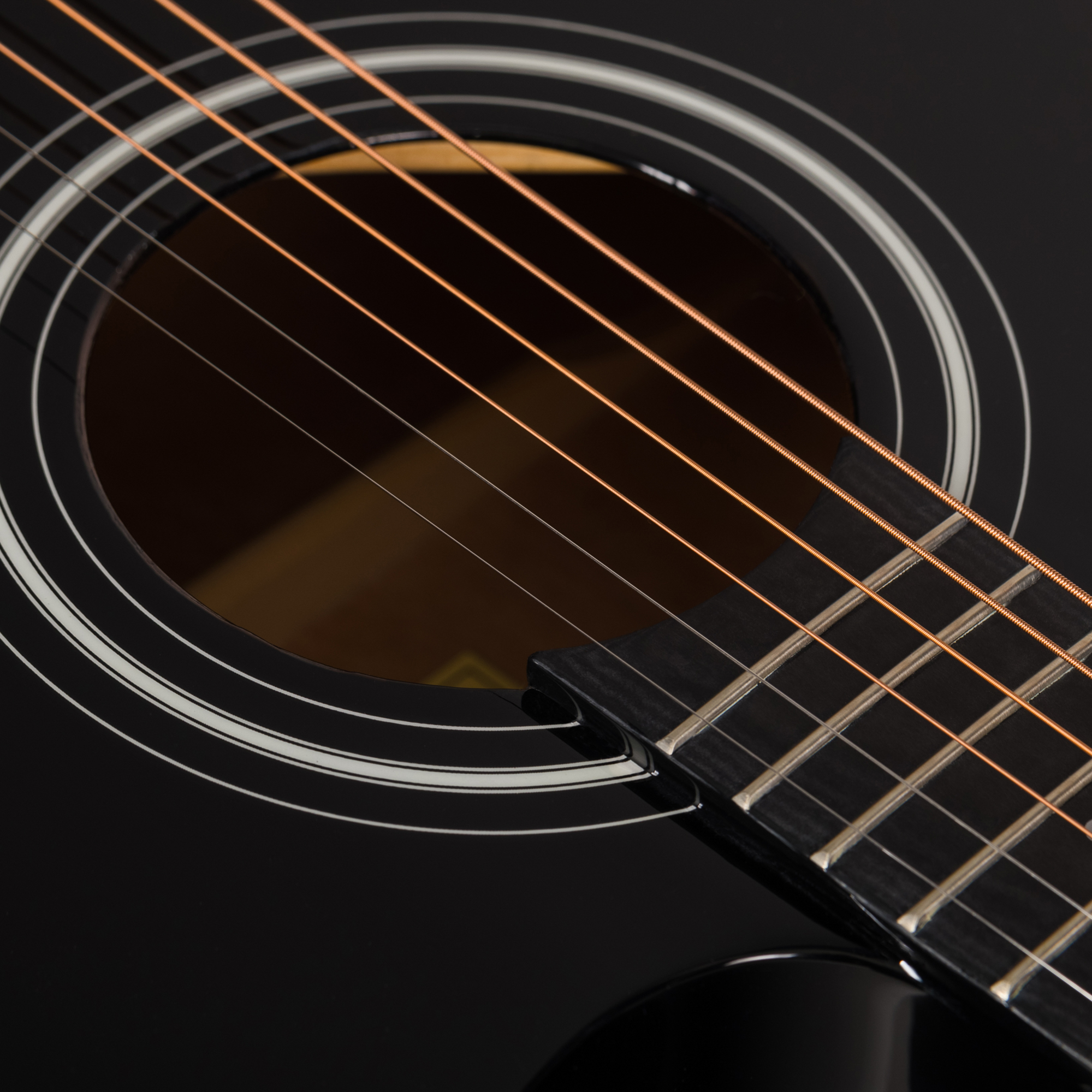 Акустическая гитара Rockdale Aurora D5 C BK Gloss, Черный - 16