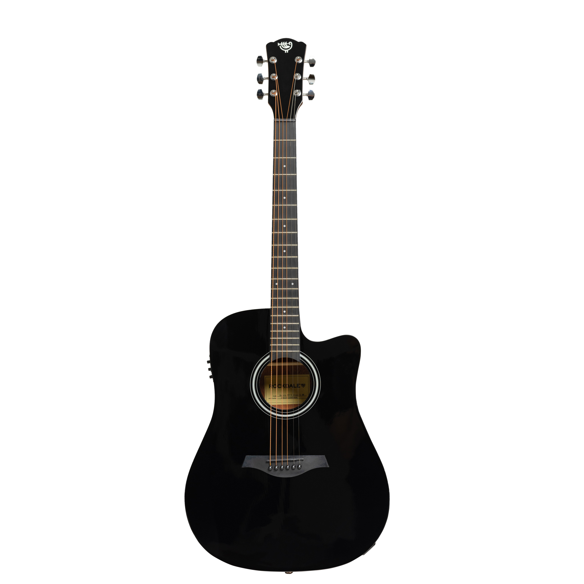 Акустическая гитара Rockdale Aurora D3 C BK E Gloss, Черный - 12