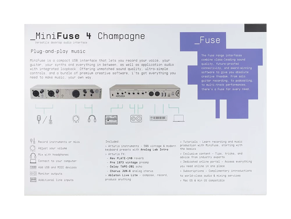 Внешняя звуковая карта Arturia MiniFuse 4 Champagne - 34