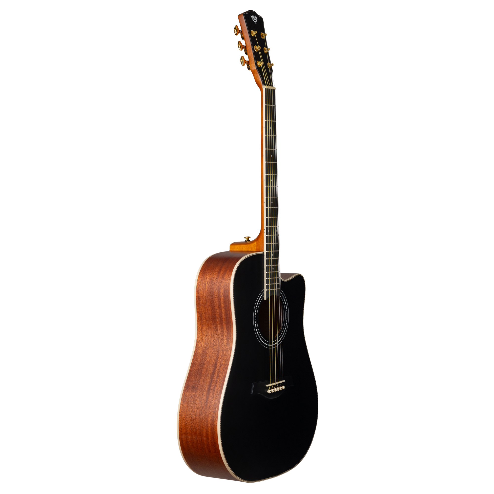 Акустическая гитара Rockdale Aurora D7 C Bk Satin, Черный - 13