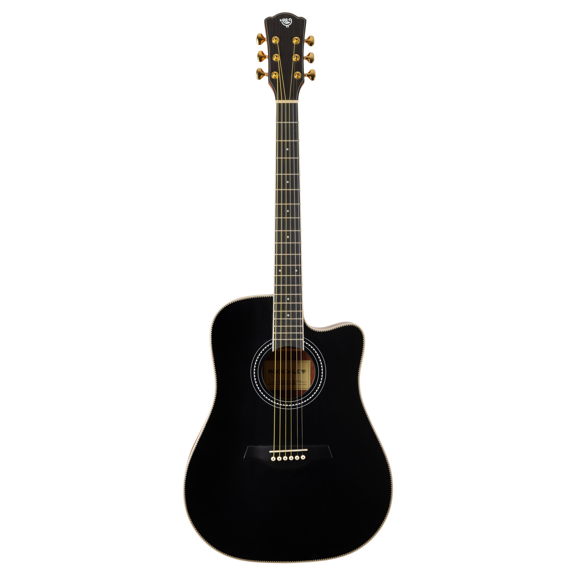 Акустическая гитара Rockdale Aurora D7 C Bk Satin, Черный - 12