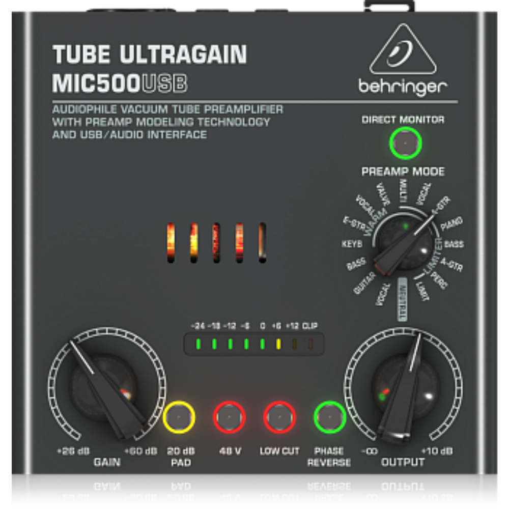 Ламповый предусилитель Behringer MIC500USB  - 6