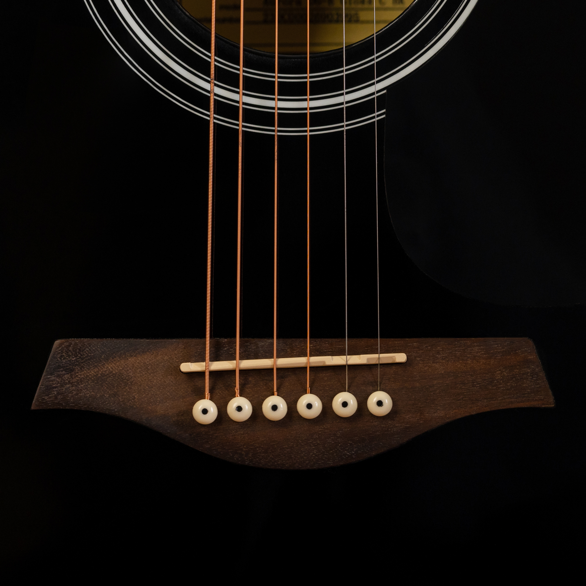 Акустическая гитара Rockdale Aurora D6 C Bk E Gloss, Черный - 17