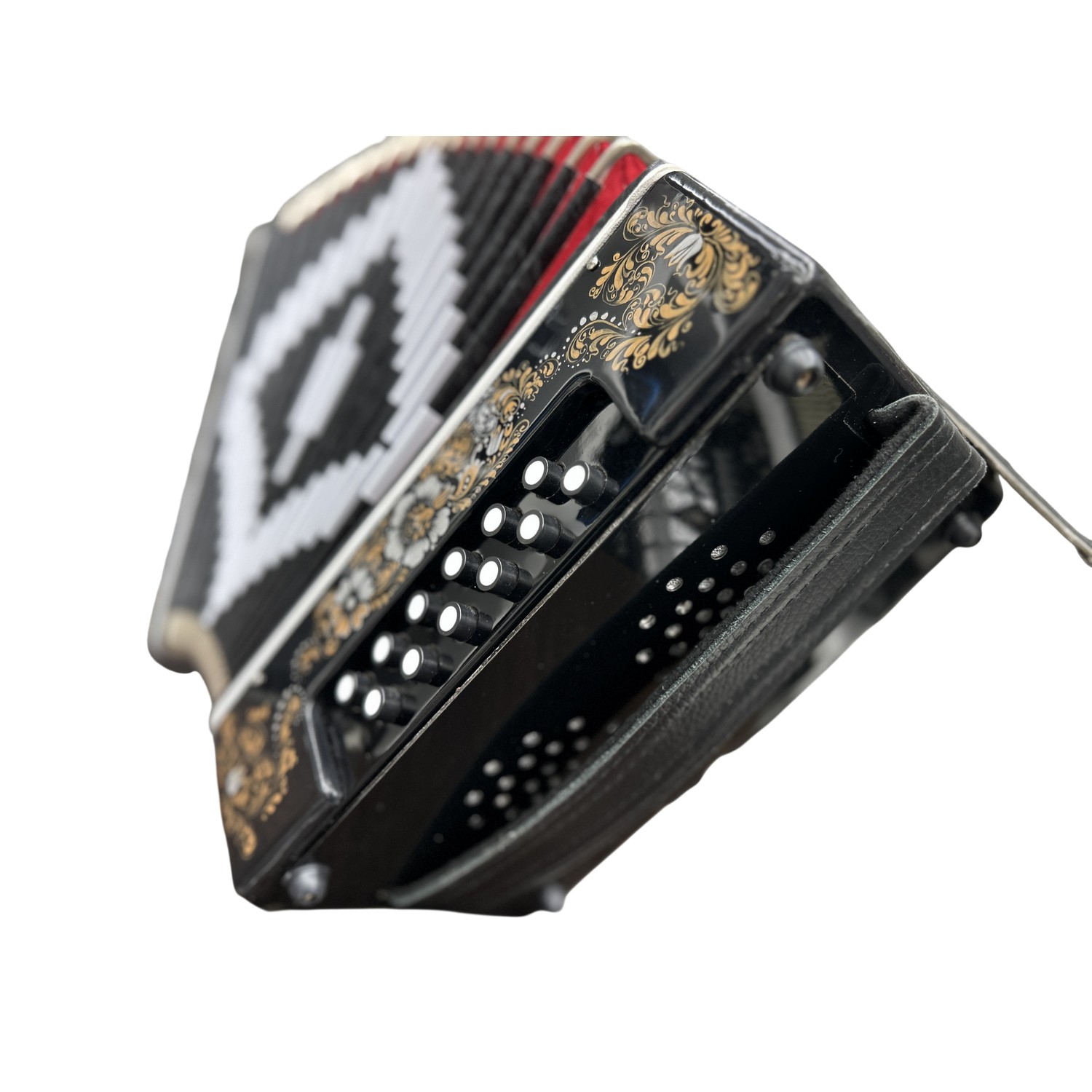 S48/1XL-A-BLACK Гармонь «Чайка» 21х12, чёрный, Шуйская гармонь - 9