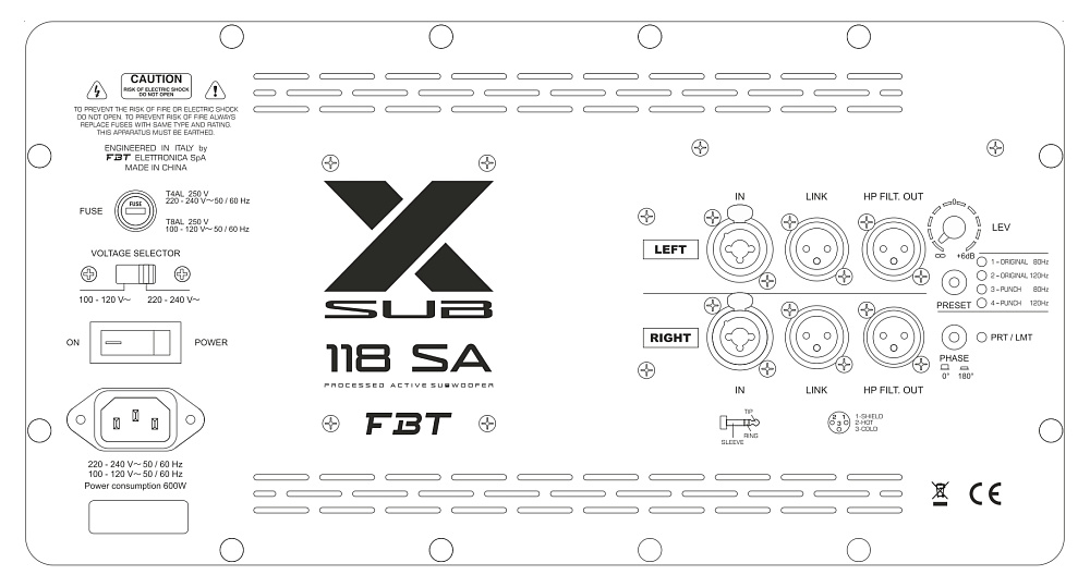 Сабвуфер FBT X-SUB 118SA - 9