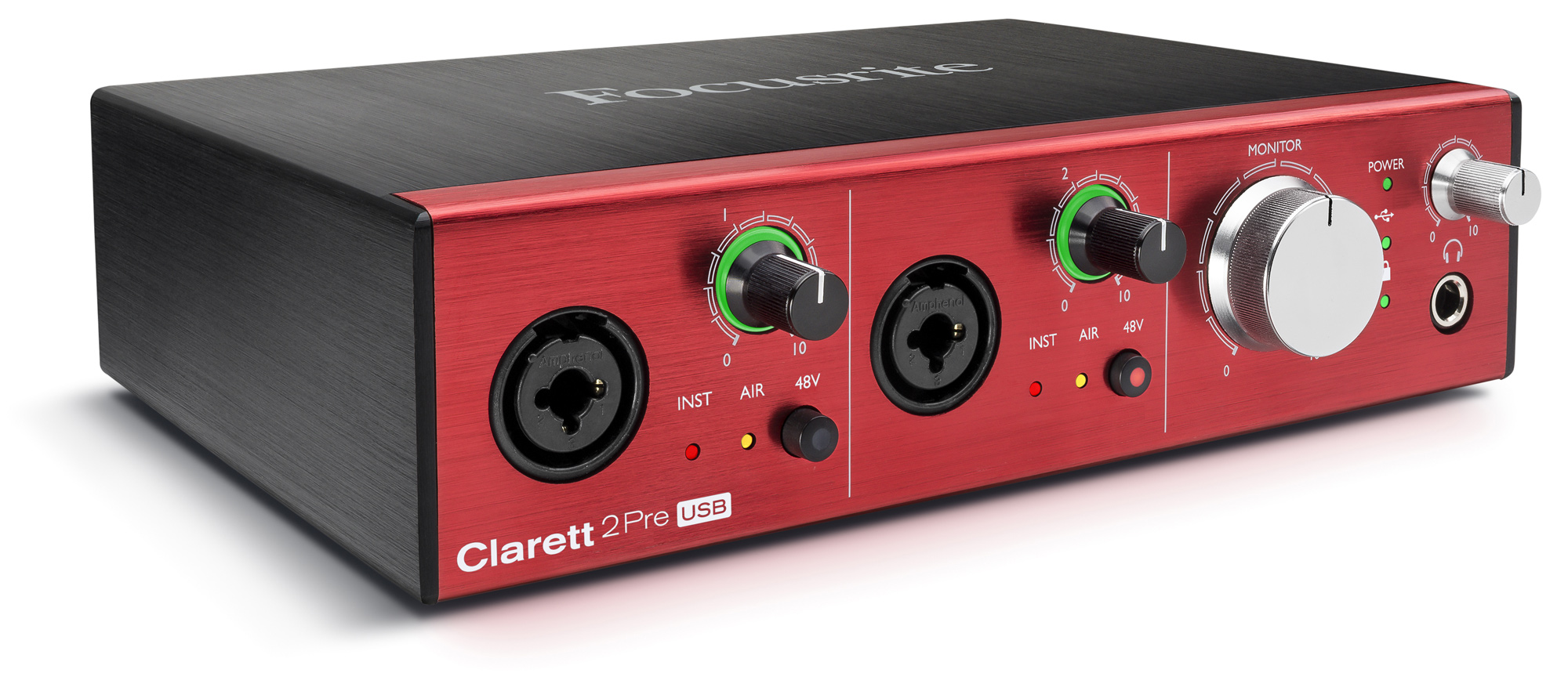 Аудиоинтерфейс Focusrite Clarett 2Pre USB, Черный - 6