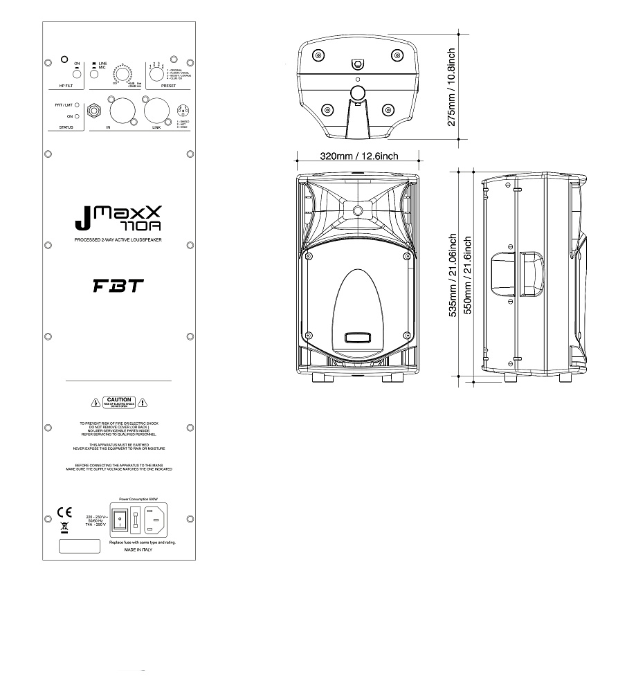 Активная акустическая система FBT JMaxX 110A - 11