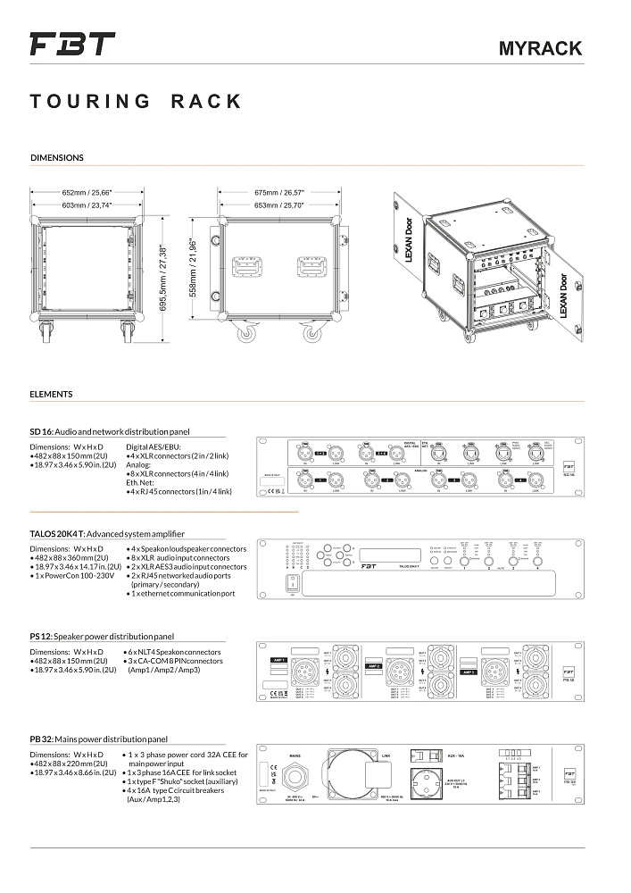 Комплект акустических систем FBT MY RACK - 11