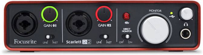 Аудиоинтерфейс Focusrite Scarlett 2i2, Черный - 8