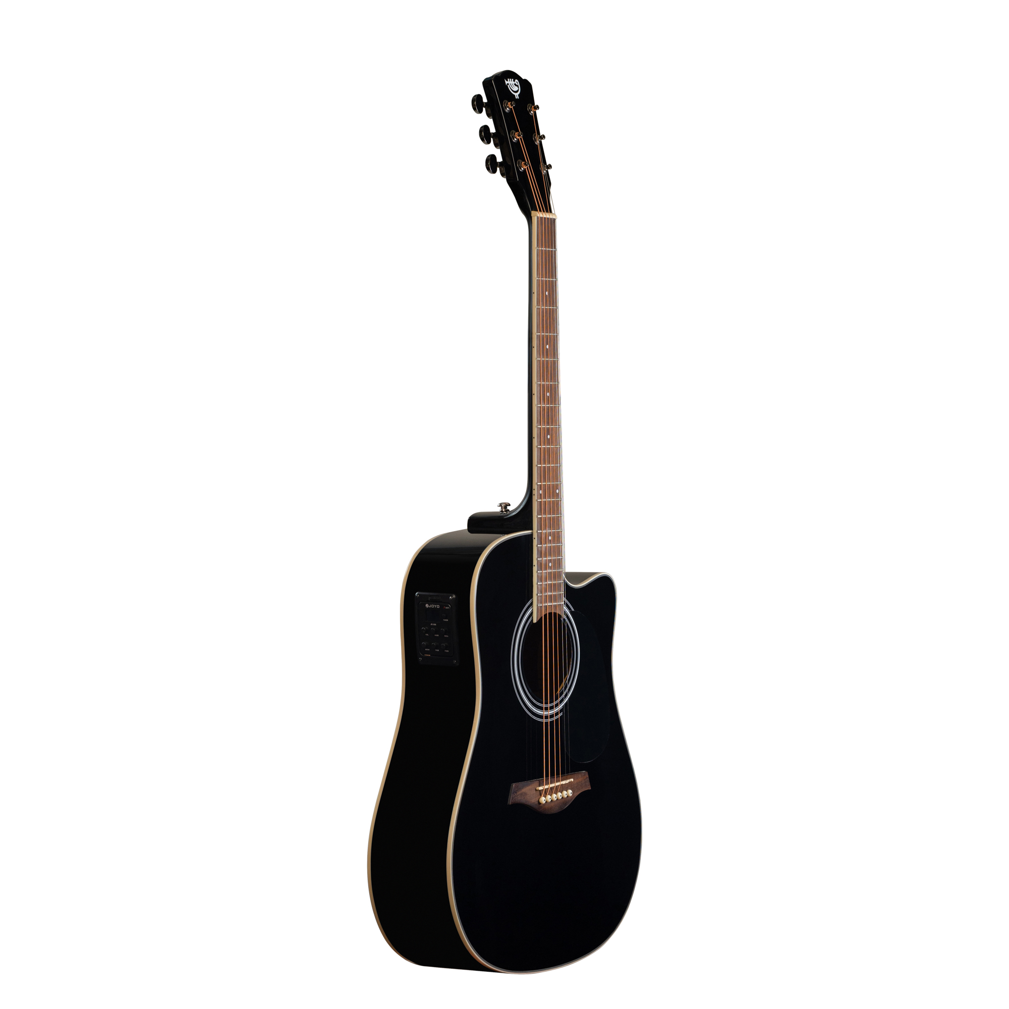 Акустическая гитара Rockdale Aurora D6 C Bk E Gloss, Черный - 13