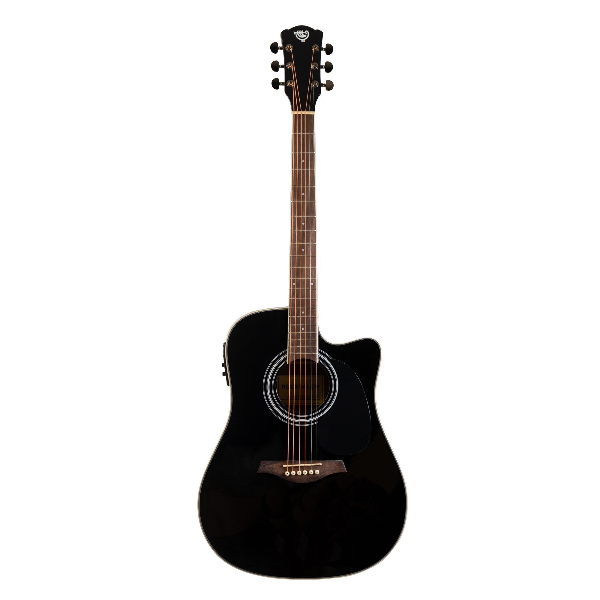 Акустическая гитара Rockdale Aurora D6 C Bk E Gloss, Черный - 12