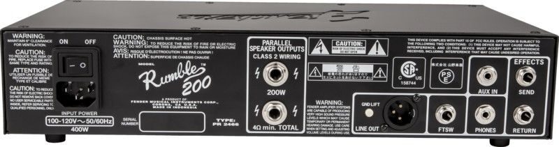Усилитель для бас гитары Fender Rumble 200 Head (v3) - 6