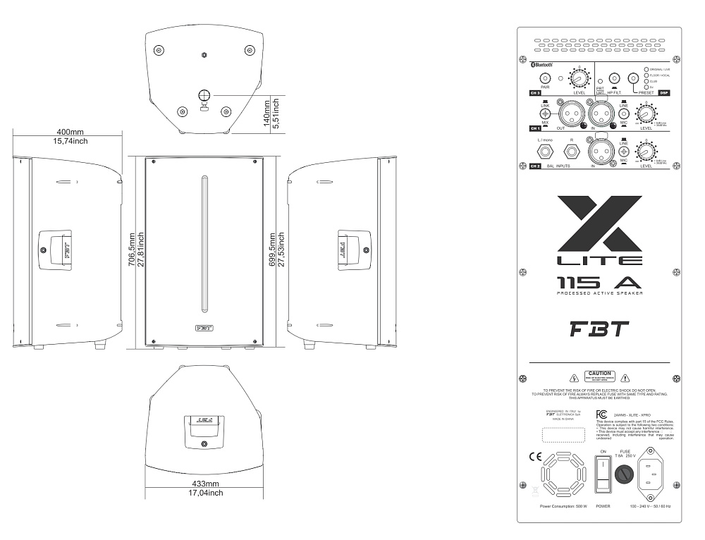 Активная акустическая система FBT X-LITE 115A - 11