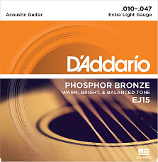 Струны D`Addario EJ15 Phosphor Bronze Extra Light 10-47