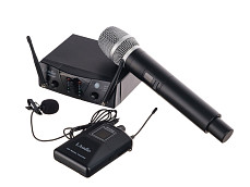 Двухканальная радиосистема с ручным передатчиком и петличкой LAudio PRO2-MP