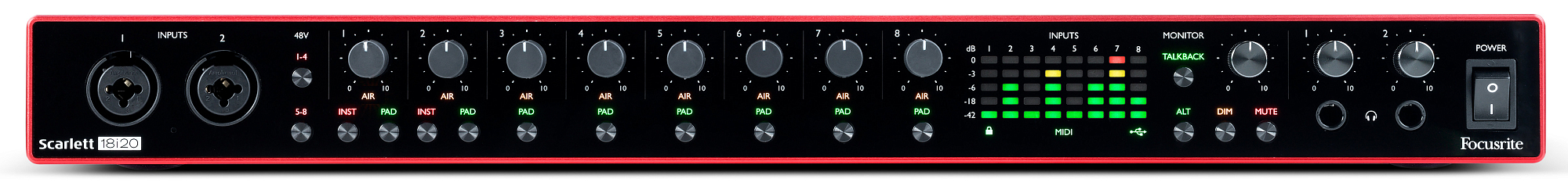Аудиоинтерфейс Focusrite Scarlett 18i20 3rd Gen, Черный - 11