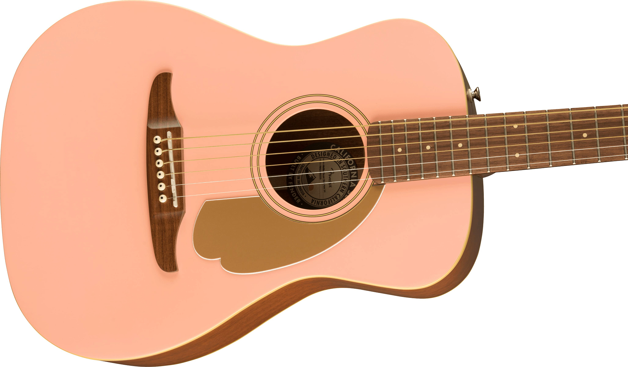 Акустическая гитара Fender Malibu Player Shell Pink, Розовый Shell - 12