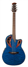 Электроакустическая гитара Ovation CE44P-8TQ Celebrity Elite Plus Mid Cutaway Trans Blue Quilt Maple