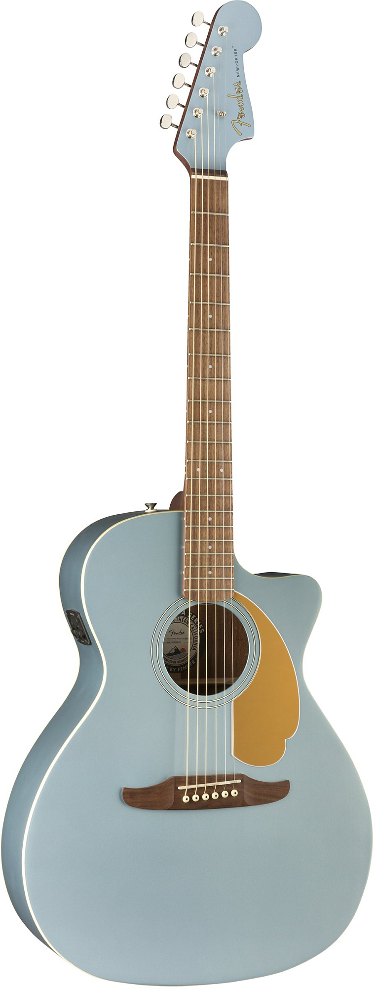 Акустическая гитара Fender Newporter Player Ice Blue Satin, Голубой ледяной - 10