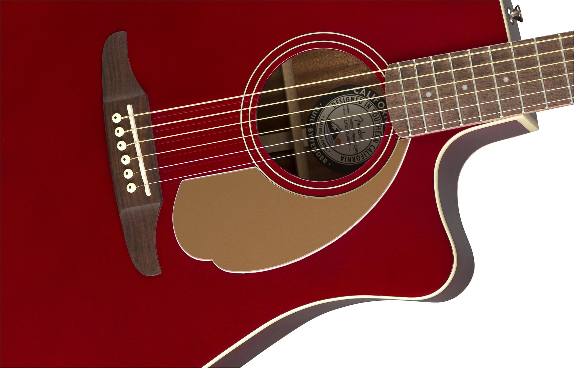 Акустическая гитара Fender Redondo Player CAR, Красный - 11