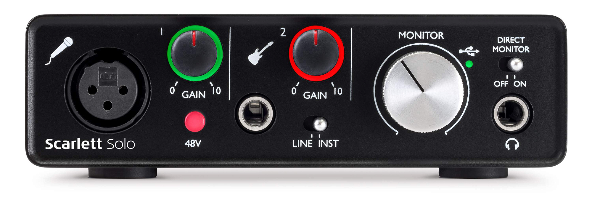 Аудиоинтерфейс Focusrite Scarlett Solo 2nd Gen, Черный - 10
