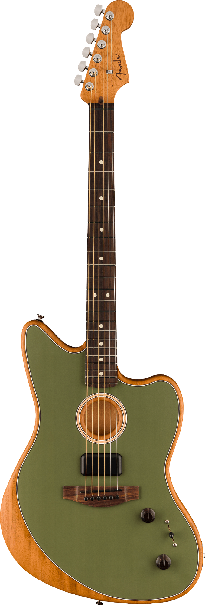 Акустическая гитара Fender Acoustasonic Player Jazzmaster, Rosewood Fingerboard, Antique Olive, Оливковый - 2