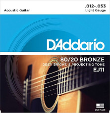 Струны D`Addario EJ11 80/20 Bronze Light 12-53