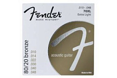 Струны Fender STRINGS NEW ACOUSTIC 70XL 80/20 BRONZE BALL END (10-48)