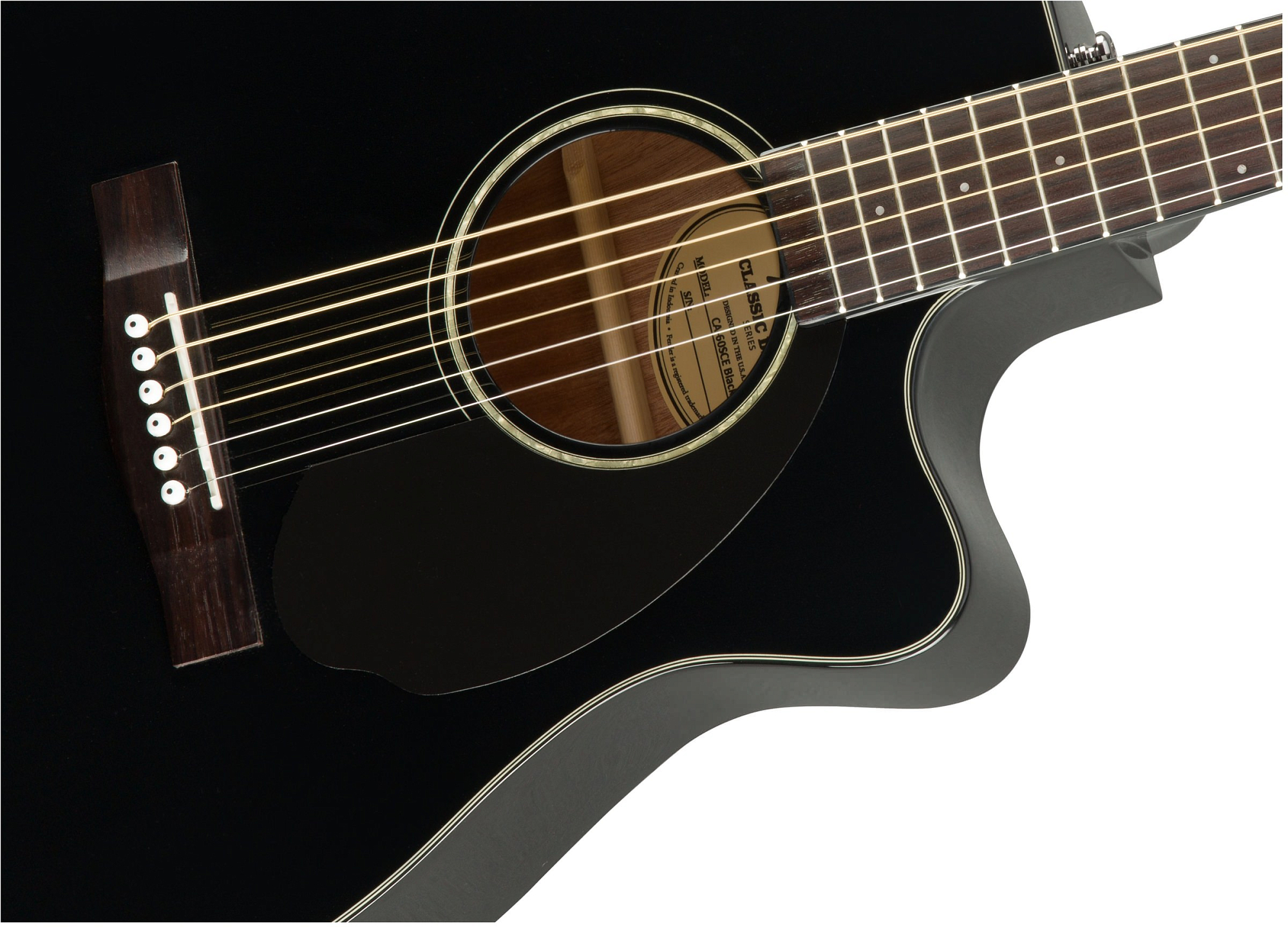 Акустическая гитара Fender CC-60SCE Black - 11