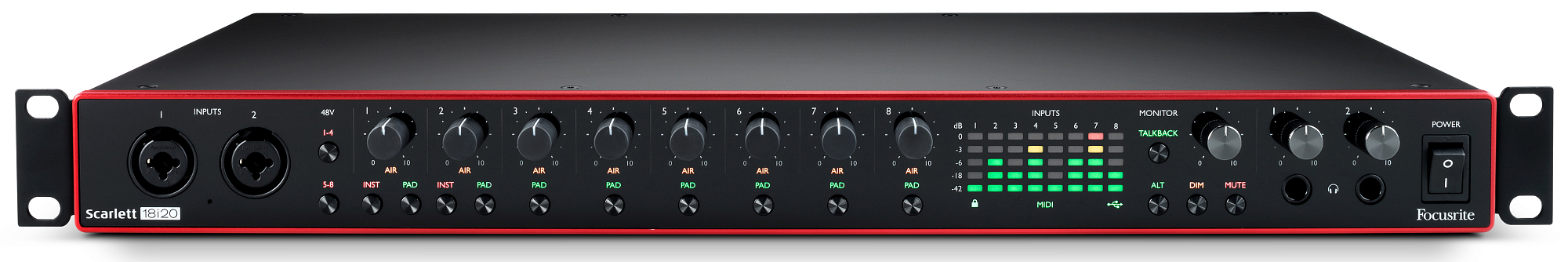 Аудиоинтерфейс Focusrite Scarlett 18i20 3rd Gen, Черный - 14