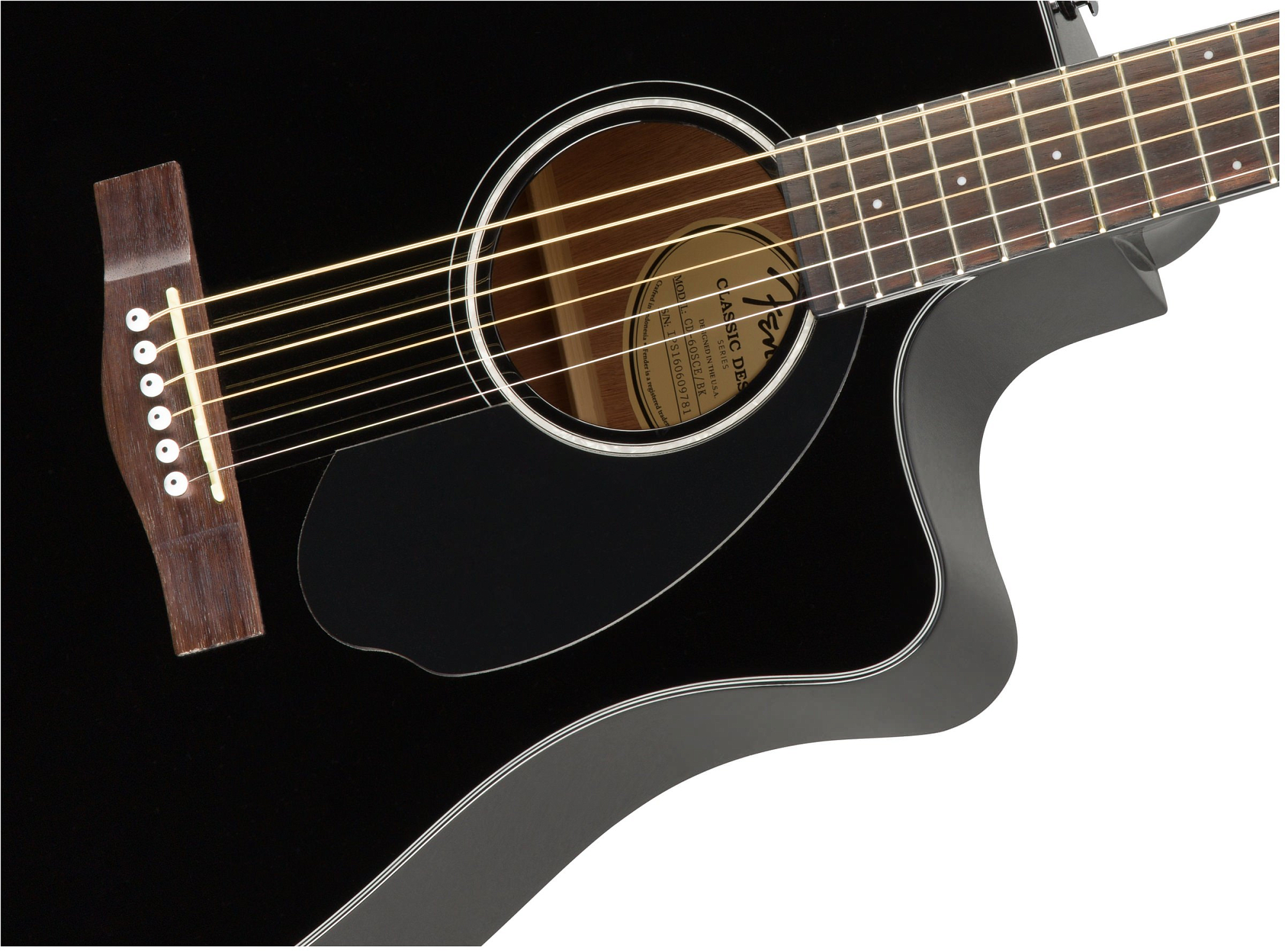 Акустическая гитара Fender Cd-60Sce Black - 12