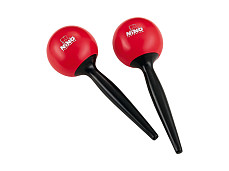 NINO582R Маракасы пластиковые, круглые на ручке, красные, Nino Percussion