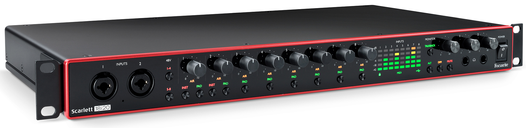 Аудиоинтерфейс Focusrite Scarlett 18i20 3rd Gen, Черный - 16
