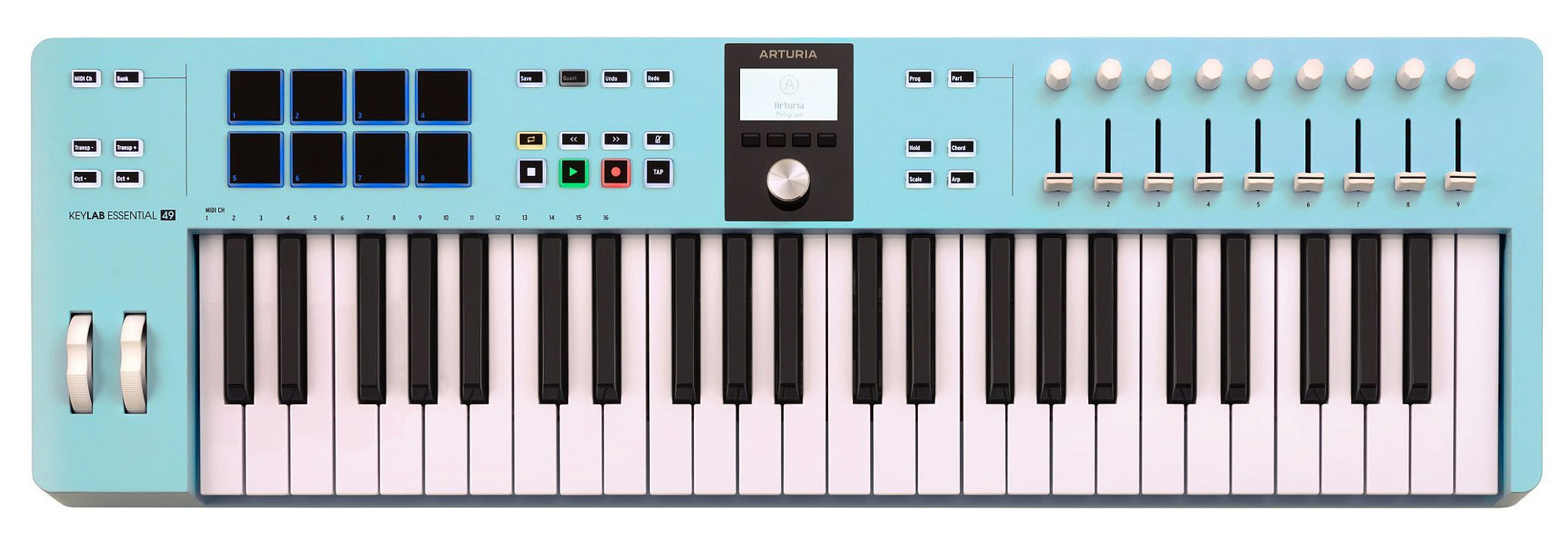 MIDI-клавиатура Arturia KeyLab Essential 49 mk3 Aquamarine - 9