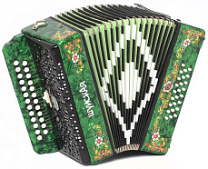 S32XL-A-GR Гармонь Шуйская 25х25-III-2, зеленая, Шуйская гармонь
