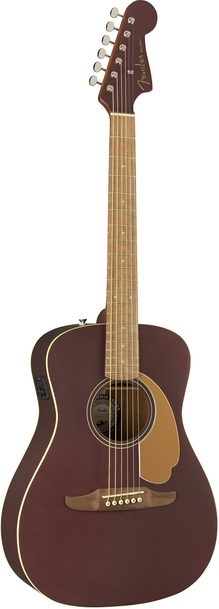 Акустическая гитара Fender Malibu Player Burgundy Satin, Бордовый - 10