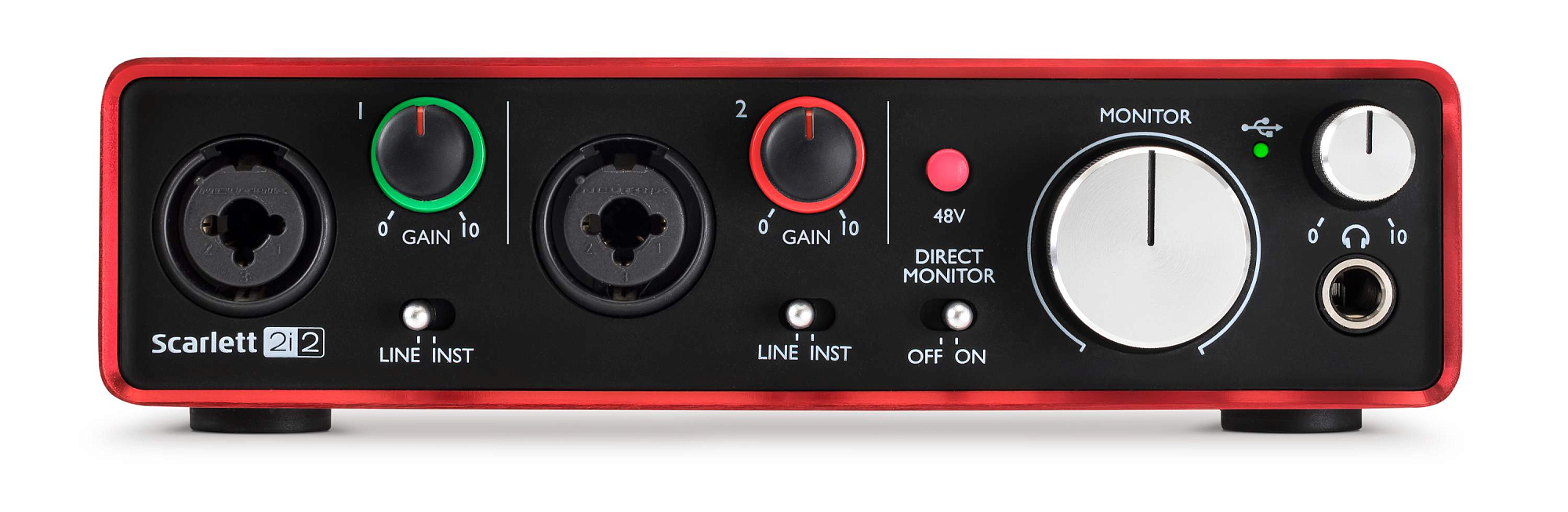 Аудиоинтерфейс Focusrite Scarlett 2i2 2nd Gen, Черный - 10