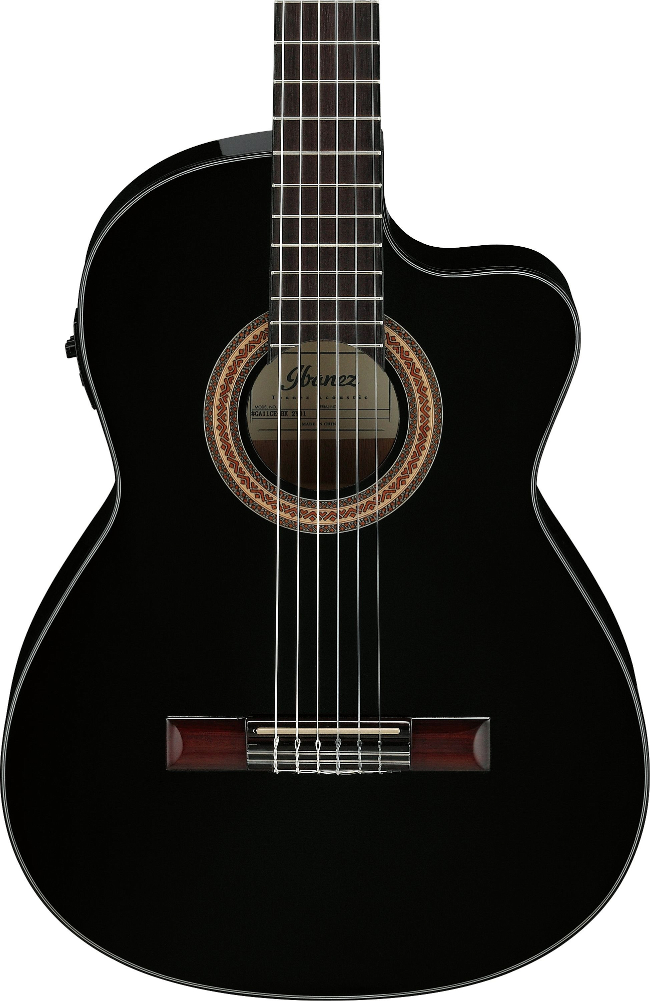 Классическая гитара Ibanez GA11CE-BK, Черный - 12