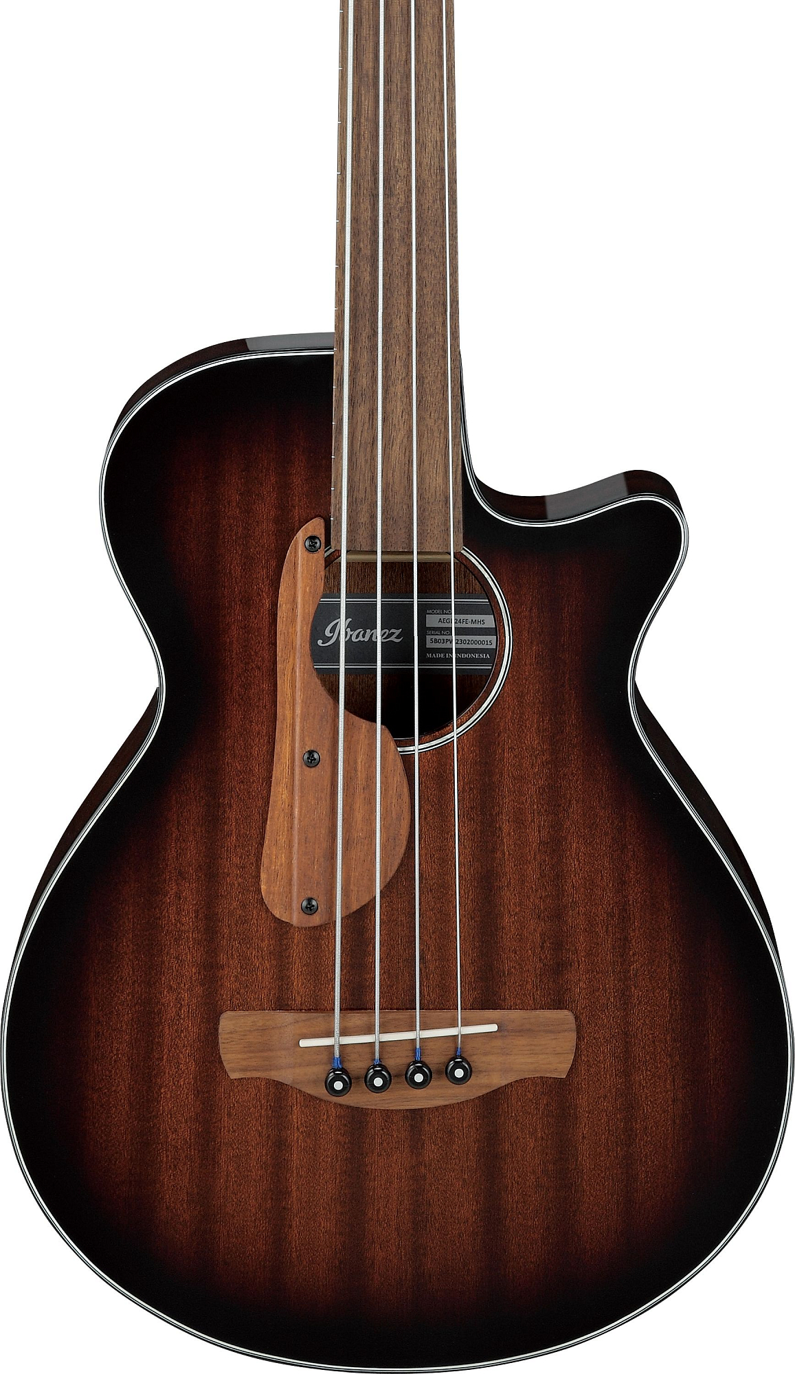 Бас-гитара Ibanez AEGB24FE-MHS, Коричневый санбёрст - 7