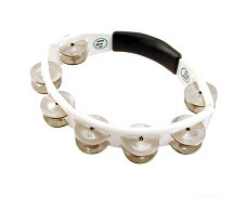 Latin Percussion LP152 Cyclops Steel Jingles Tambourine White тамбурин пластиковый белый, 2x7 пар джинглов