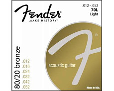 Струны Fender STRINGS NEW ACOUSTIC 70L 80/20 BRONZE BALL END 12-52 (12-52)